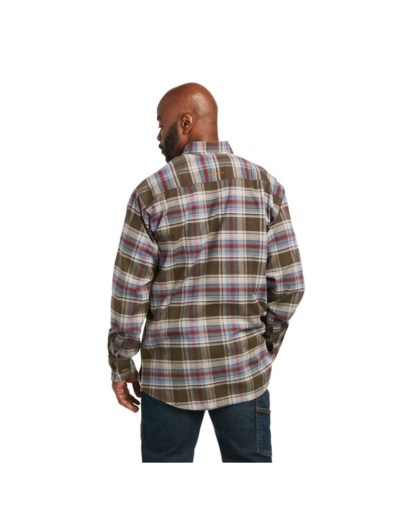 Vêtements De Travail Ariat Rebar Flannel DuraStretch Travail Shirts Multicolore | PIO-3355917