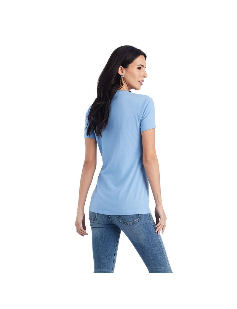 Hauts Ariat Wild Heart Tee Bleu Clair | MMT-0813506