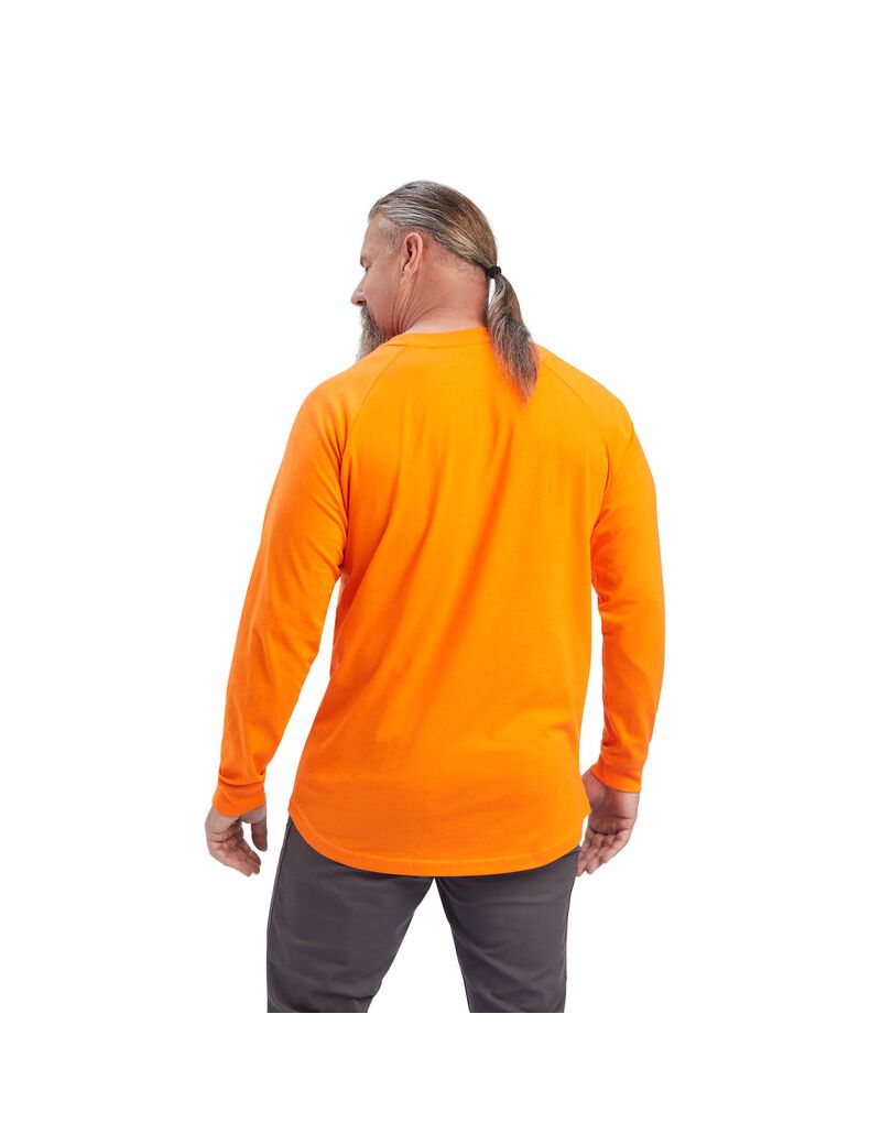 Vêtements De Travail Ariat Rebar Coton Strong T Shirts Orange | KMH-0204684