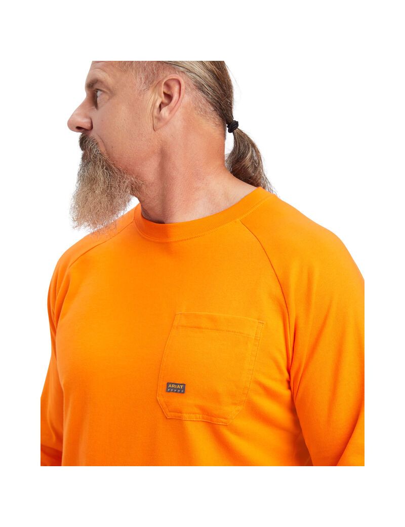 Vêtements De Travail Ariat Rebar Coton Strong T Shirts Orange | KMH-0204684