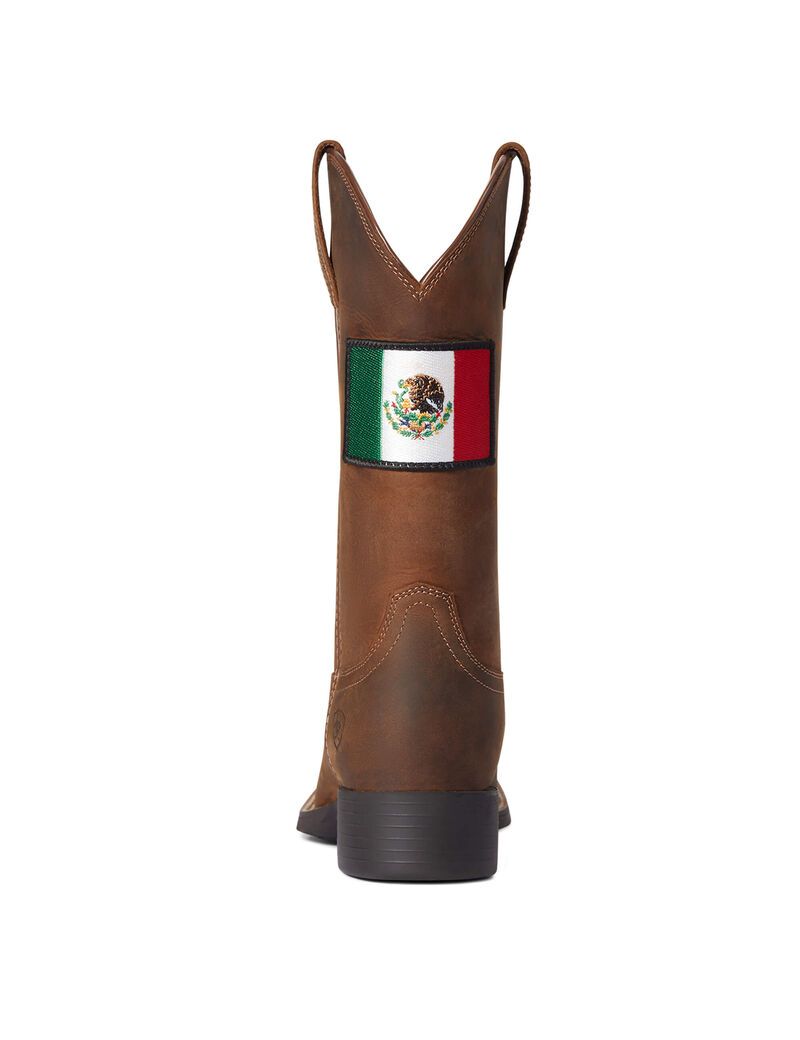 Bottes Western Ariat Round Up Orgullo Mexicano Marron | JJI-0404041