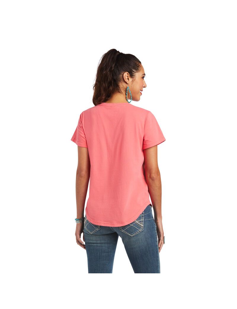 Hauts Ariat Green Machine Tee Corail | RCO-4427411