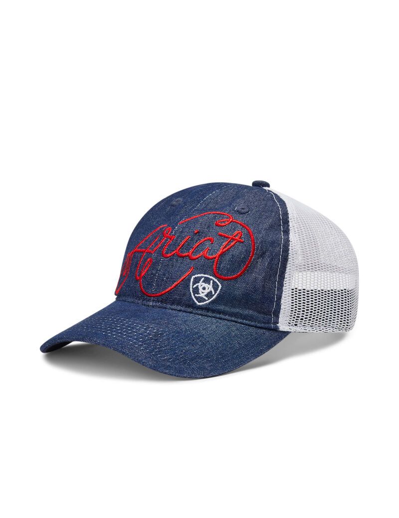 Casquettes Ariat Script Shield Bleu | DVS-4028927