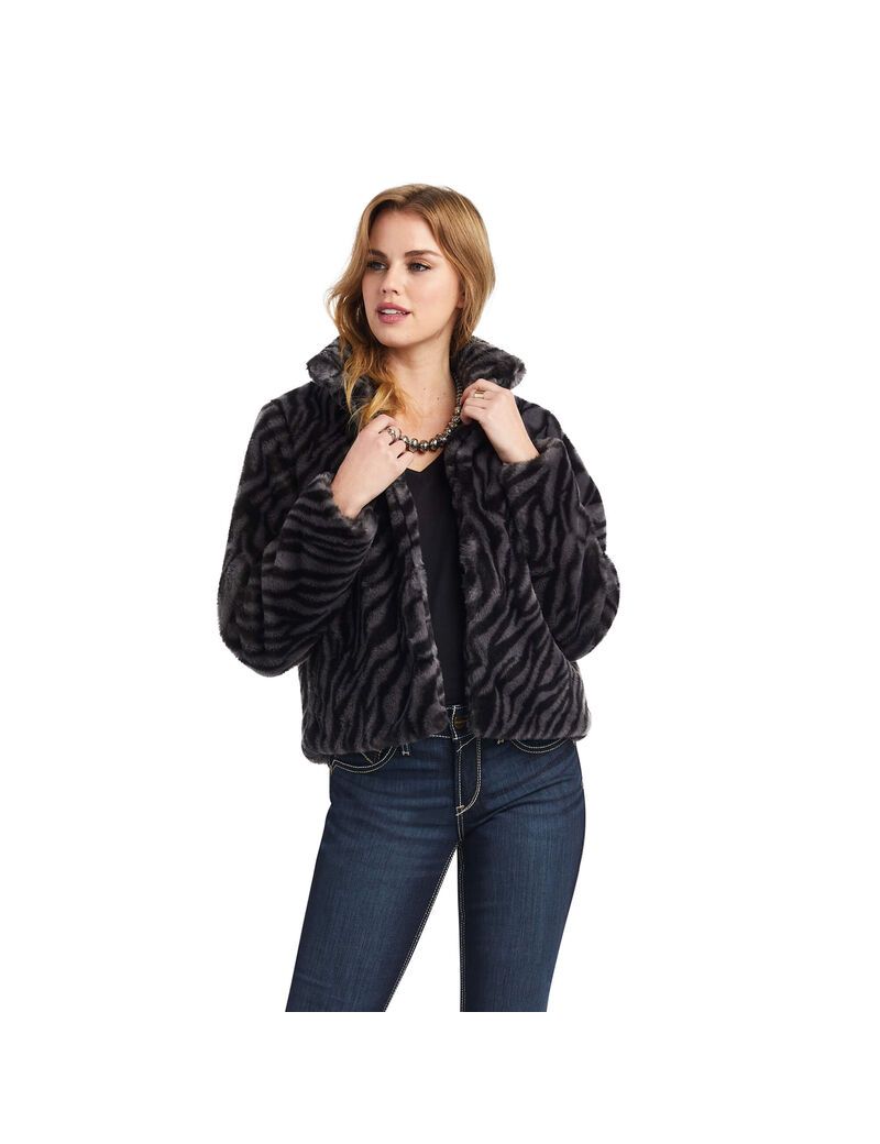 Vestes Ariat City Girl Faux Fur Noir | DPW-2285406