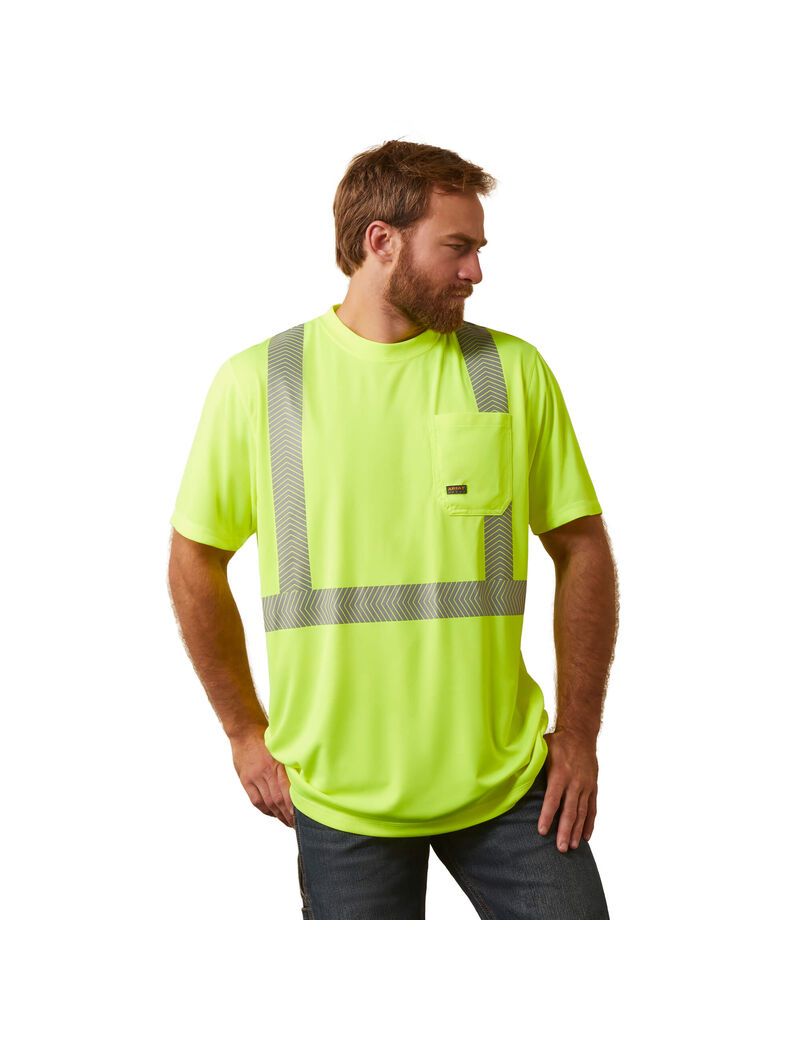 Vêtements De Travail Ariat Rebar Hi-Vis ANSI T Shirts Jaune | QCY-7439616