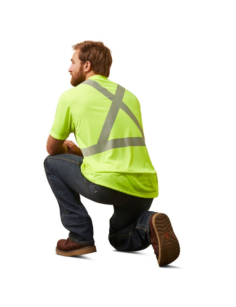 Vêtements De Travail Ariat Rebar Hi-Vis ANSI T Shirts Jaune | QCY-7439616