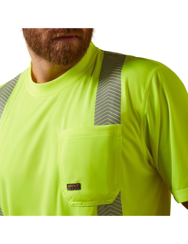 Vêtements De Travail Ariat Rebar Hi-Vis ANSI T Shirts Jaune | QCY-7439616