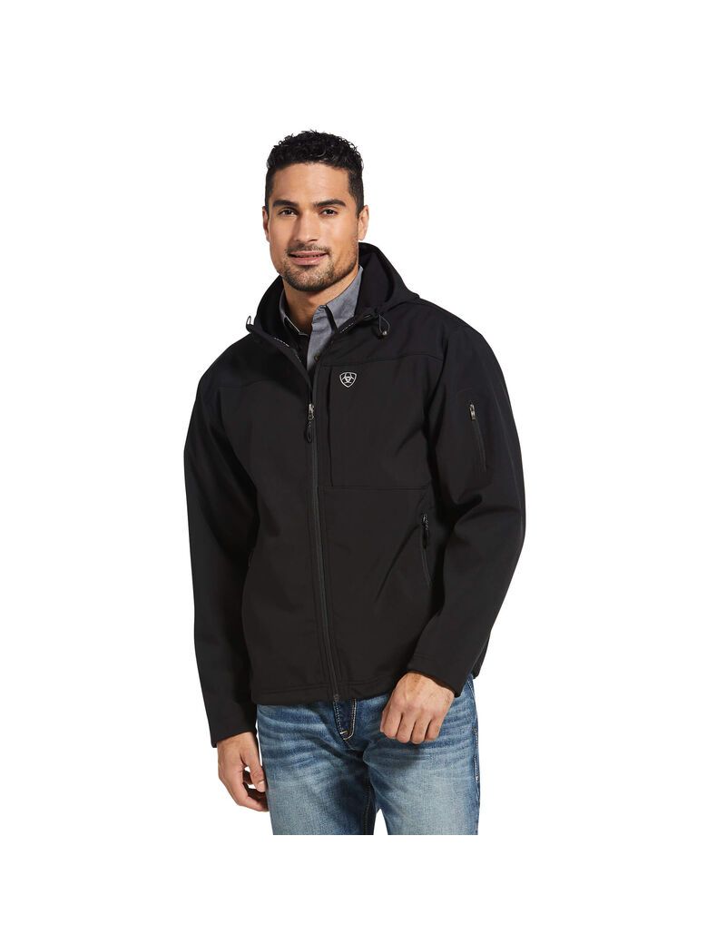 Vestes Ariat Vernon Encapuchonné Softshell D'eau Resistant Noir | EBR-9234124