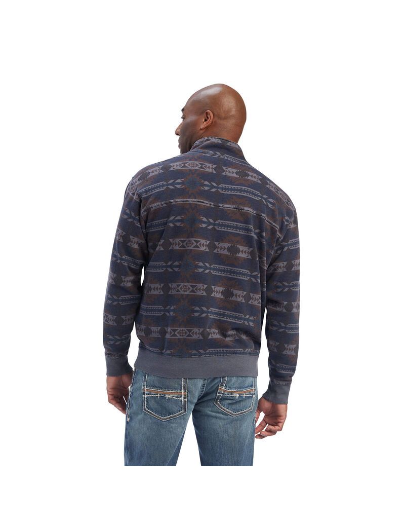 Chandails Ariat Printed Overdyed Washed Bleu | JZZ-5742121