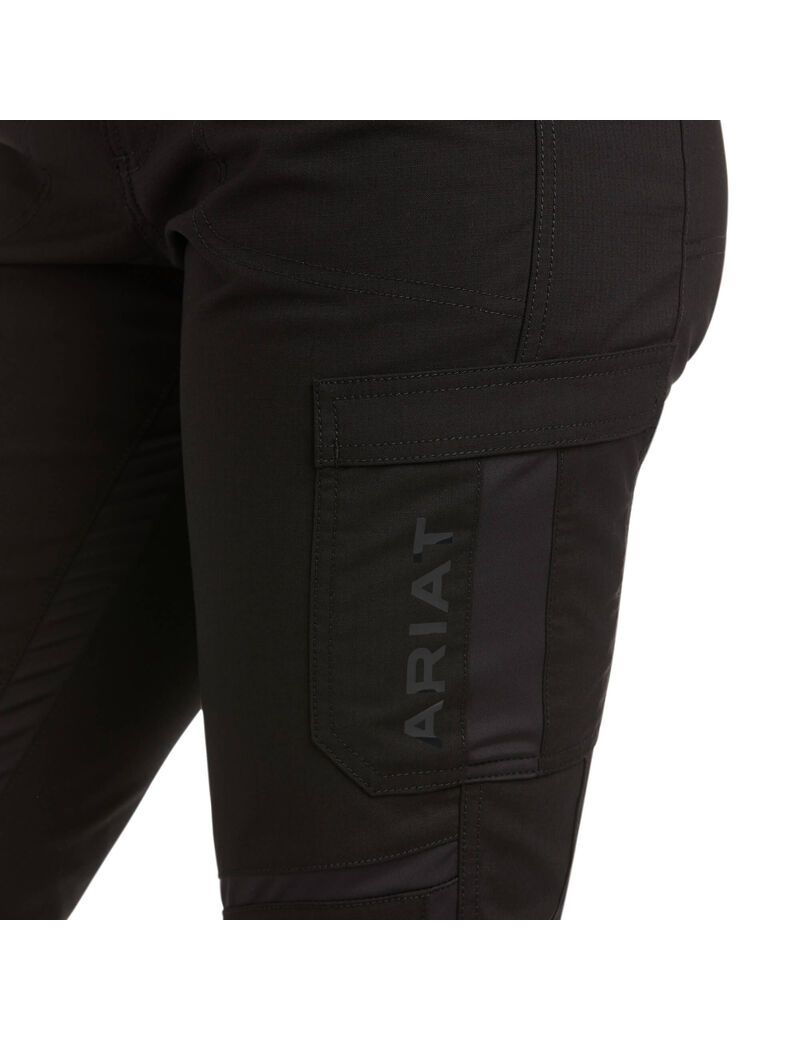 Pantalon Ariat Rebar DuraStretch Ripstop Cargo Droit Leg Noir | OMK-2389460