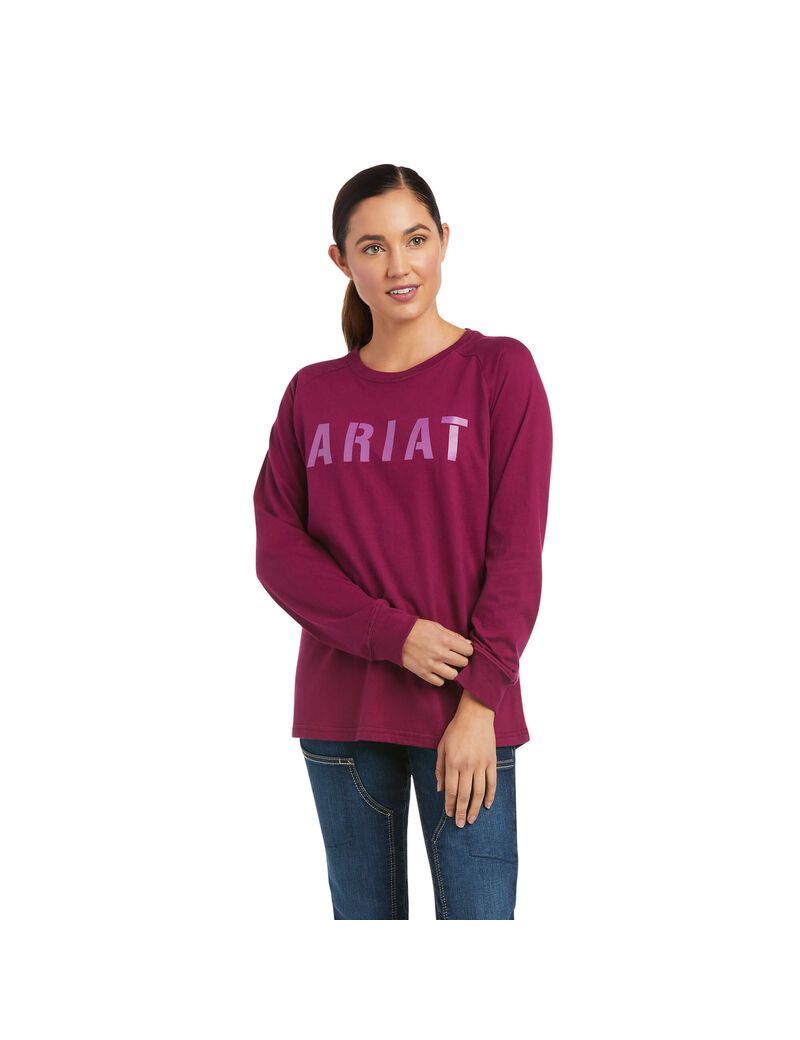 Vêtements De Travail Ariat Rebar CottonStrong Block T Shirts Violette | PDG-3584179