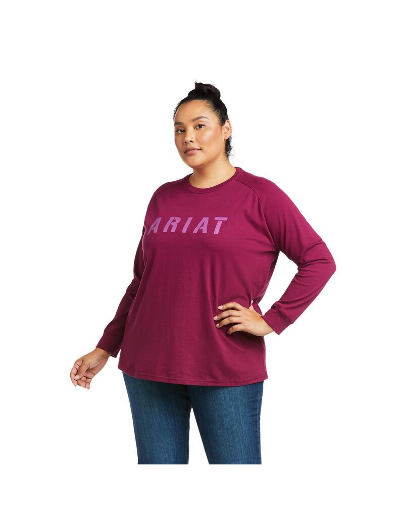 Vêtements De Travail Ariat Rebar CottonStrong Block T Shirts Violette | PDG-3584179