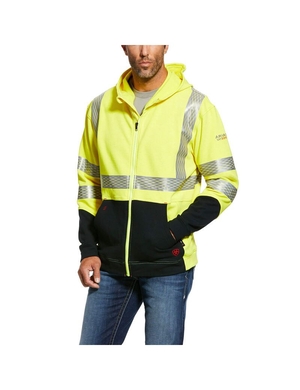 Sweat à Capuche Ariat FR Hi-Vis Jaune | CNP-5228191