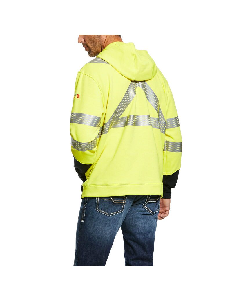 Sweat à Capuche Ariat FR Hi-Vis Jaune | CNP-5228191