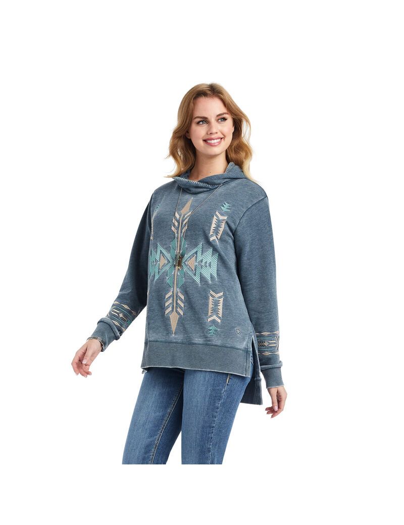 Sweat à Capuche Ariat Alo Vera Bleu Marine | YDJ-4515884