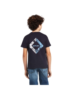 T Shirts Ariat Diamond Wood Bleu Marine | PZC-2507125