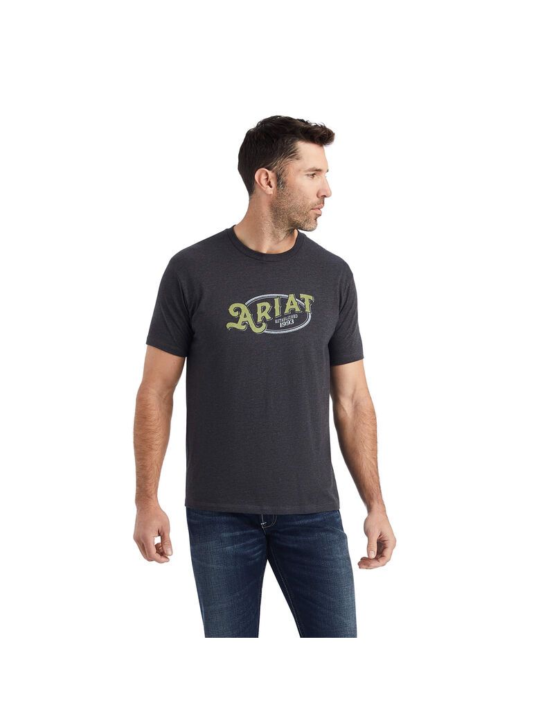 T Shirts Ariat Rope Oval Grise | ZOH-0269993