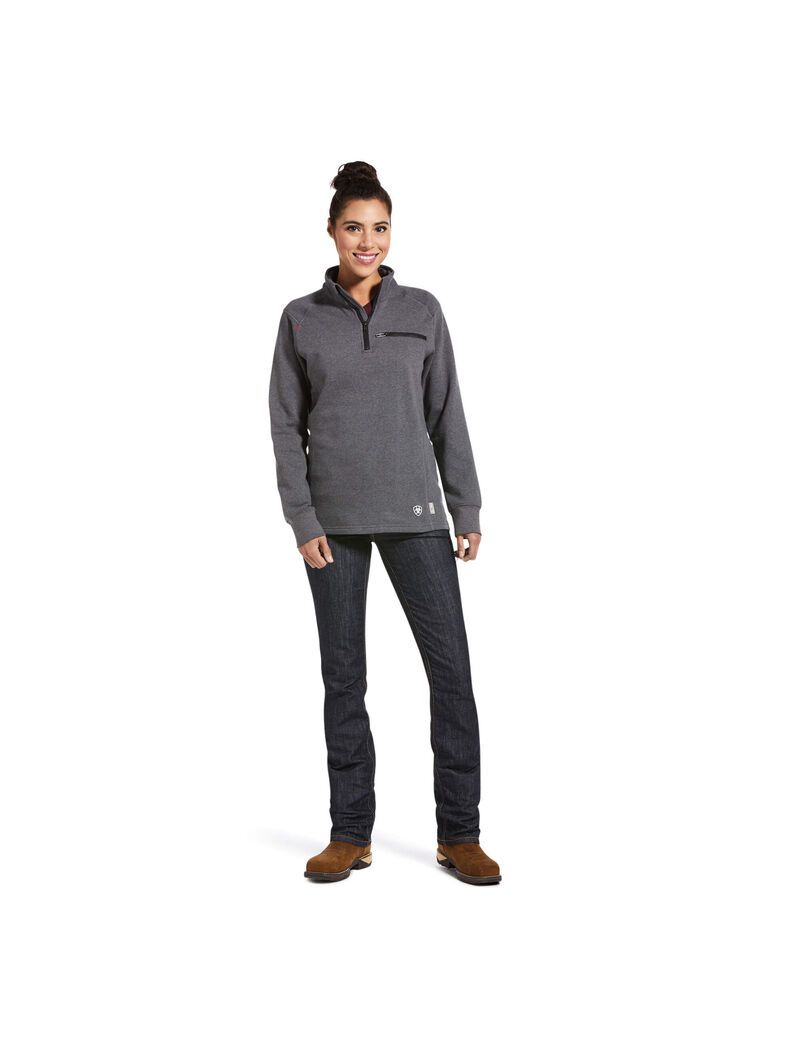 Hauts Ariat FR Rev 1/4 Zip Grise | KBK-3655564