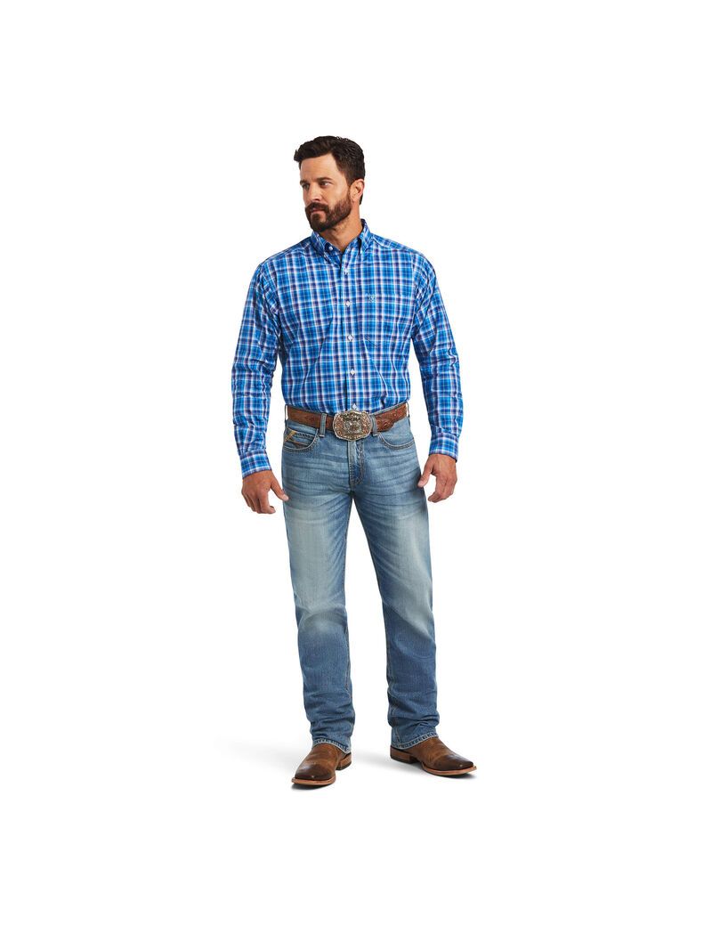 Chemises De Costume Ariat Pro Series Mason Classiche Fit Bleu | UIP-2262605