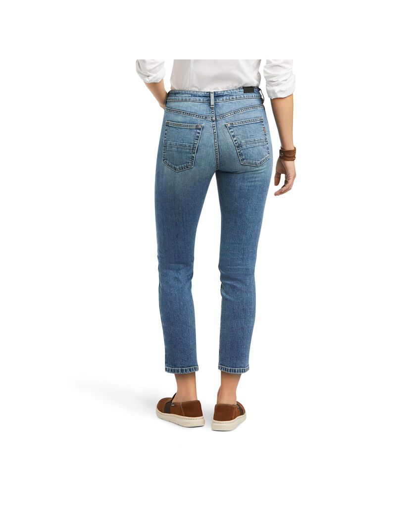 Jean Ariat Premium High Rise Droit Crop Bleu | TYG-9120386