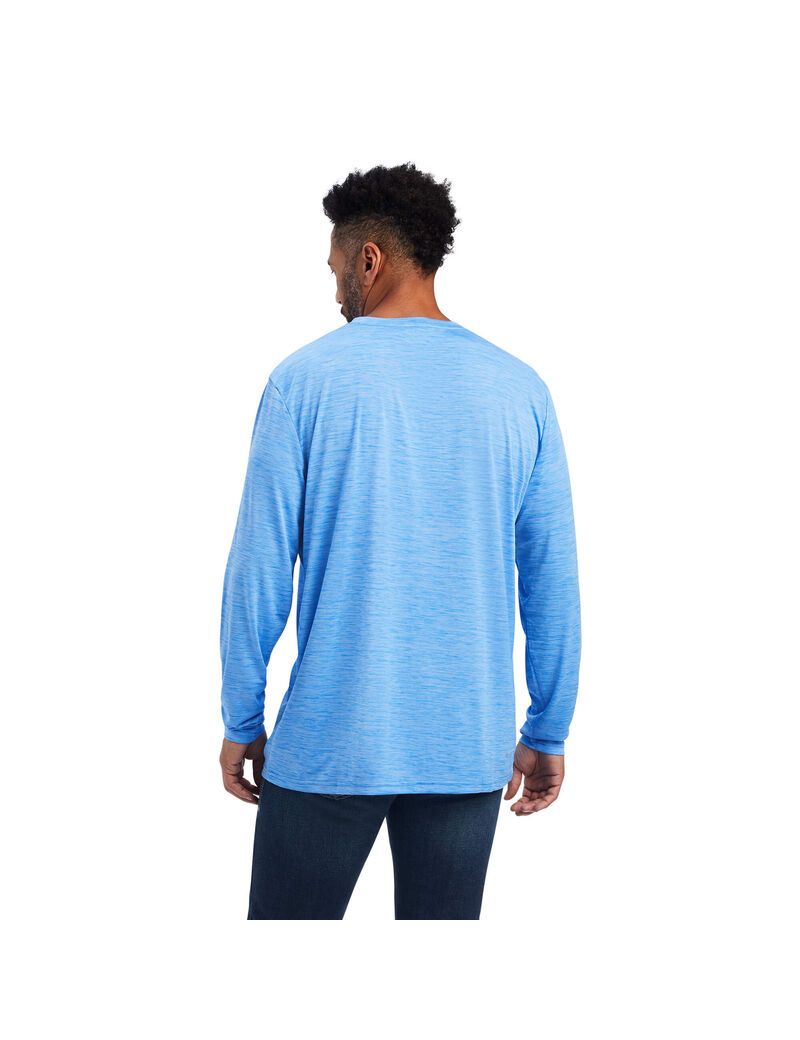 T Shirts Ariat Charger Logo Bleu | NBF-0772245