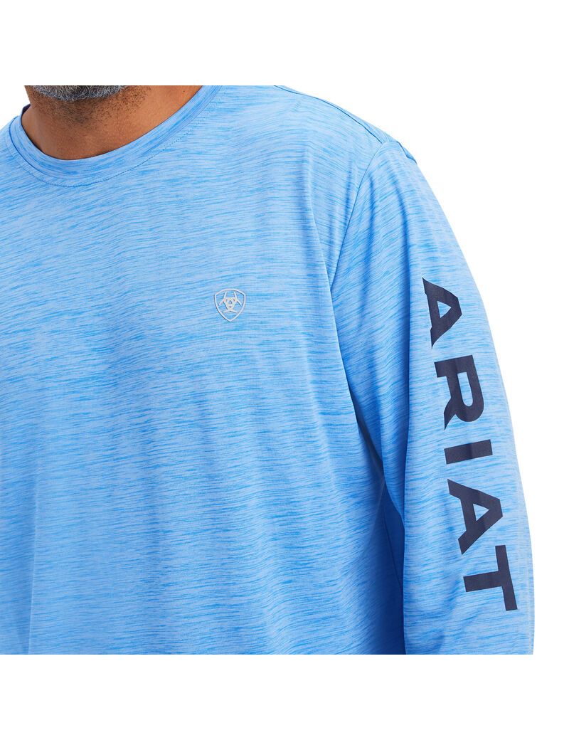 T Shirts Ariat Charger Logo Bleu | NBF-0772245