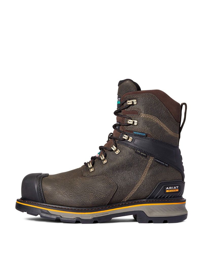 Bottes de Travail Ariat Stump Jumper 8' CSA Glacier Grip Imperméables 600g Composite Embout Cafe | LHD-7174900