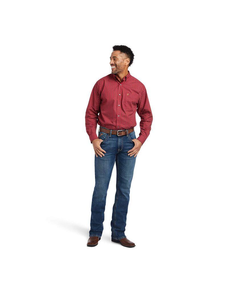 Chemises De Costume Ariat Wilcott Classiche Fit Rouge | DIW-0598440