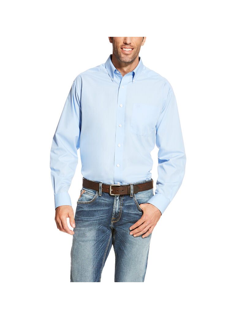 Chemises De Costume Ariat Wrinkle Free Solid Bleu Clair | AJZ-4376100