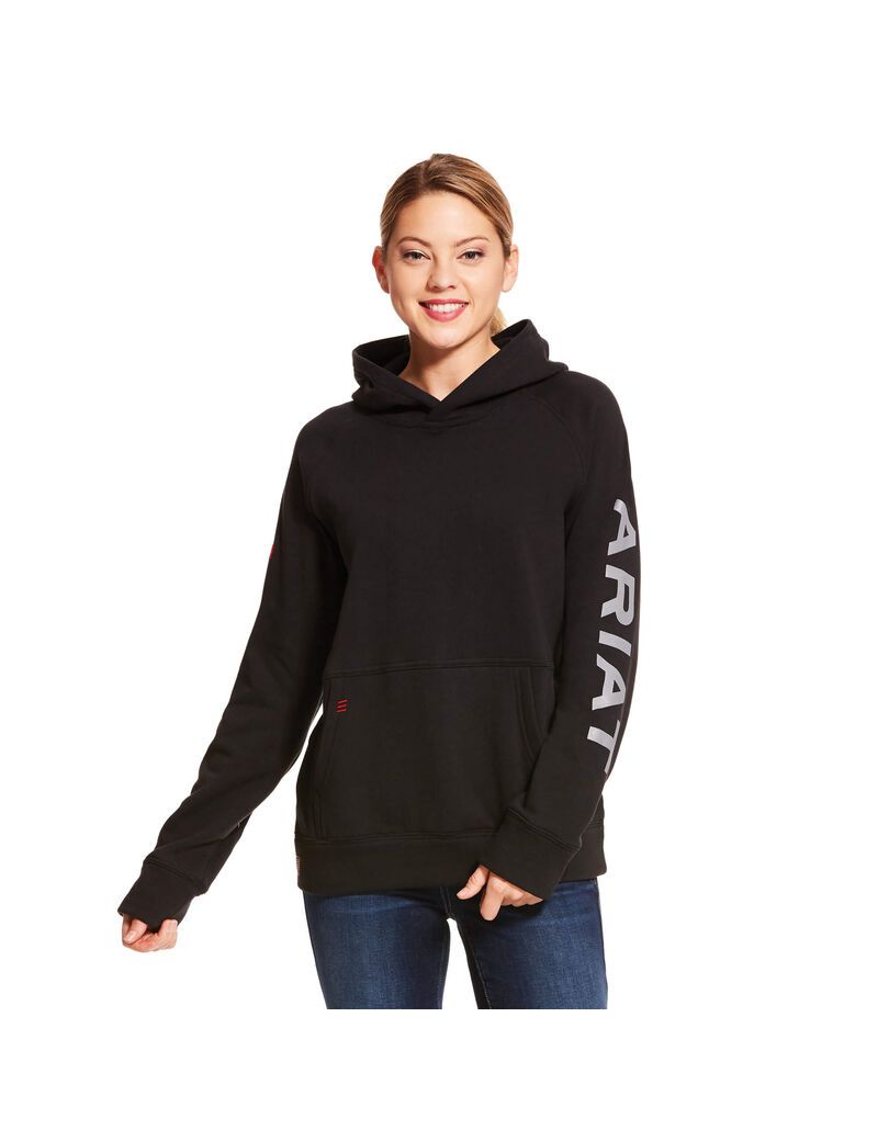 Sweat à Capuche Ariat FR Primo Fleece Logo Noir | DVI-5435448