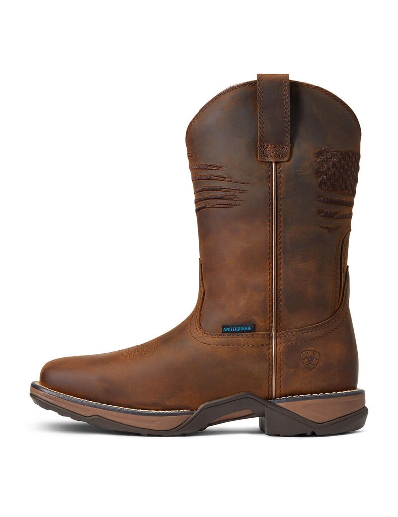 Bottes Western Ariat Anthem Patriot Imperméables Marron | FTT-7529230