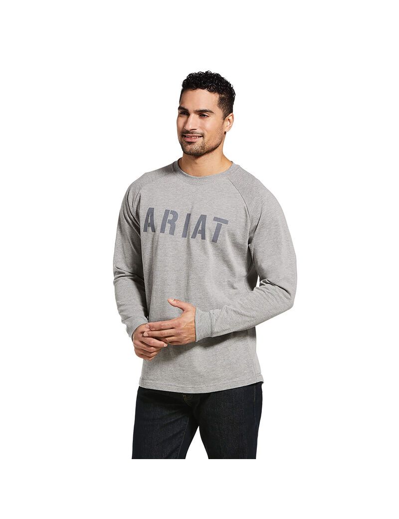 Vêtements De Travail Ariat Rebar CottonStrong Block T Shirts Grise | AEO-2646109