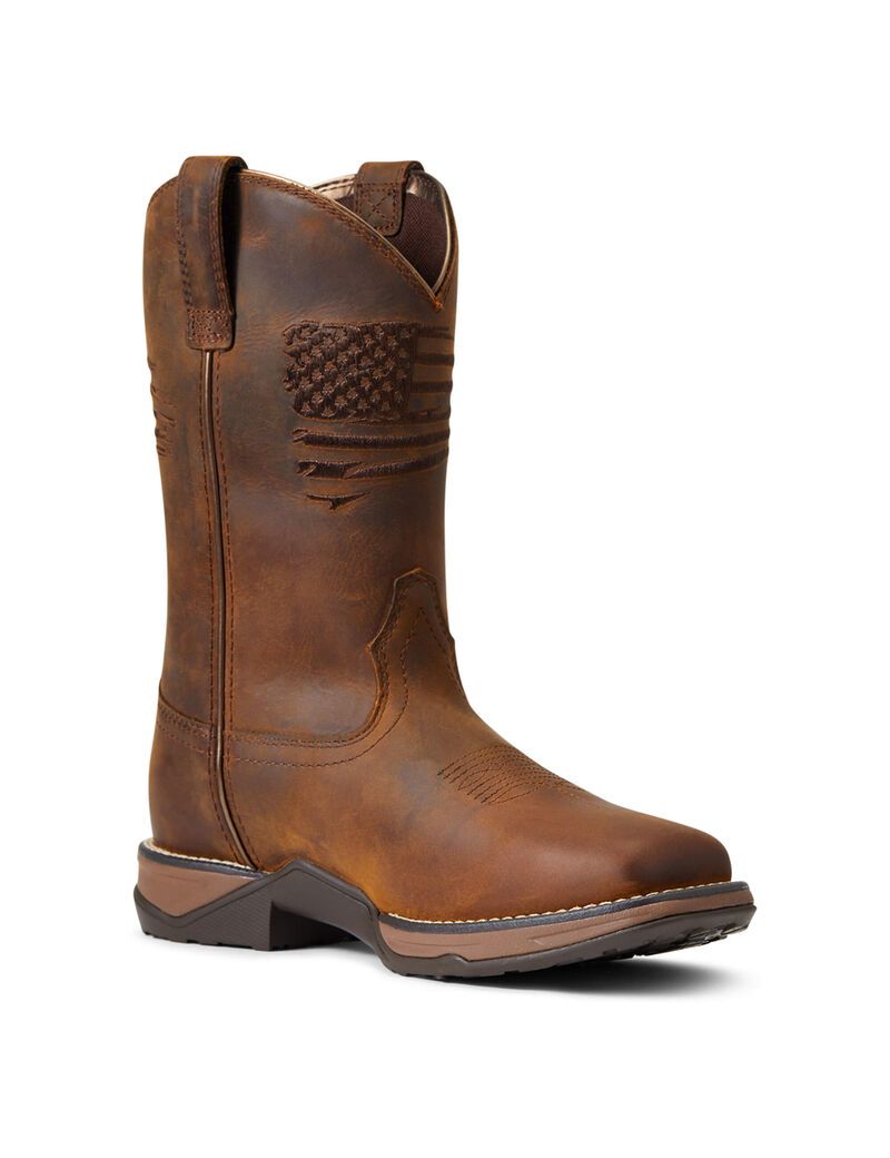 Bottes Western Ariat Anthem Patriot Imperméables Marron | FTT-7529230