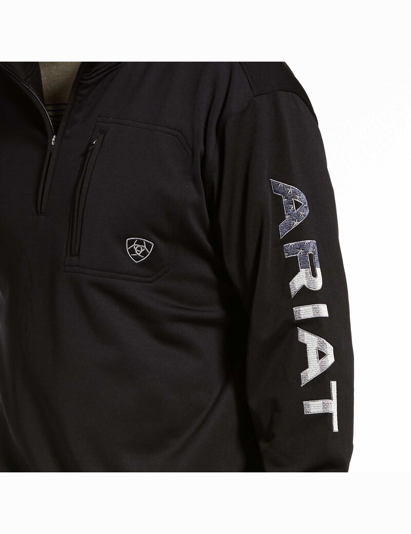 Sweats Ariat Team Logo 1/4 Zip Noir | CLJ-9617147