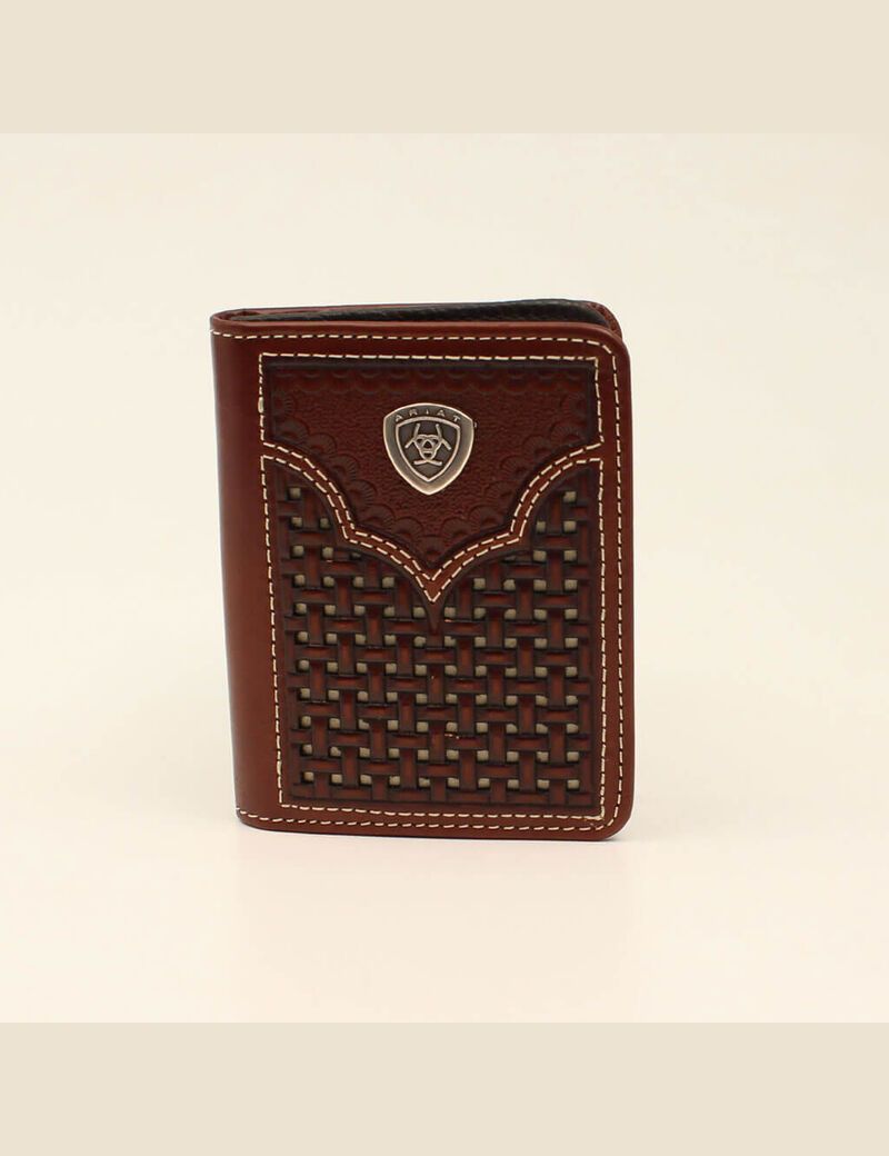 Portefeuilles Ariat Lattice embossed bifold Marron | VRZ-0859087