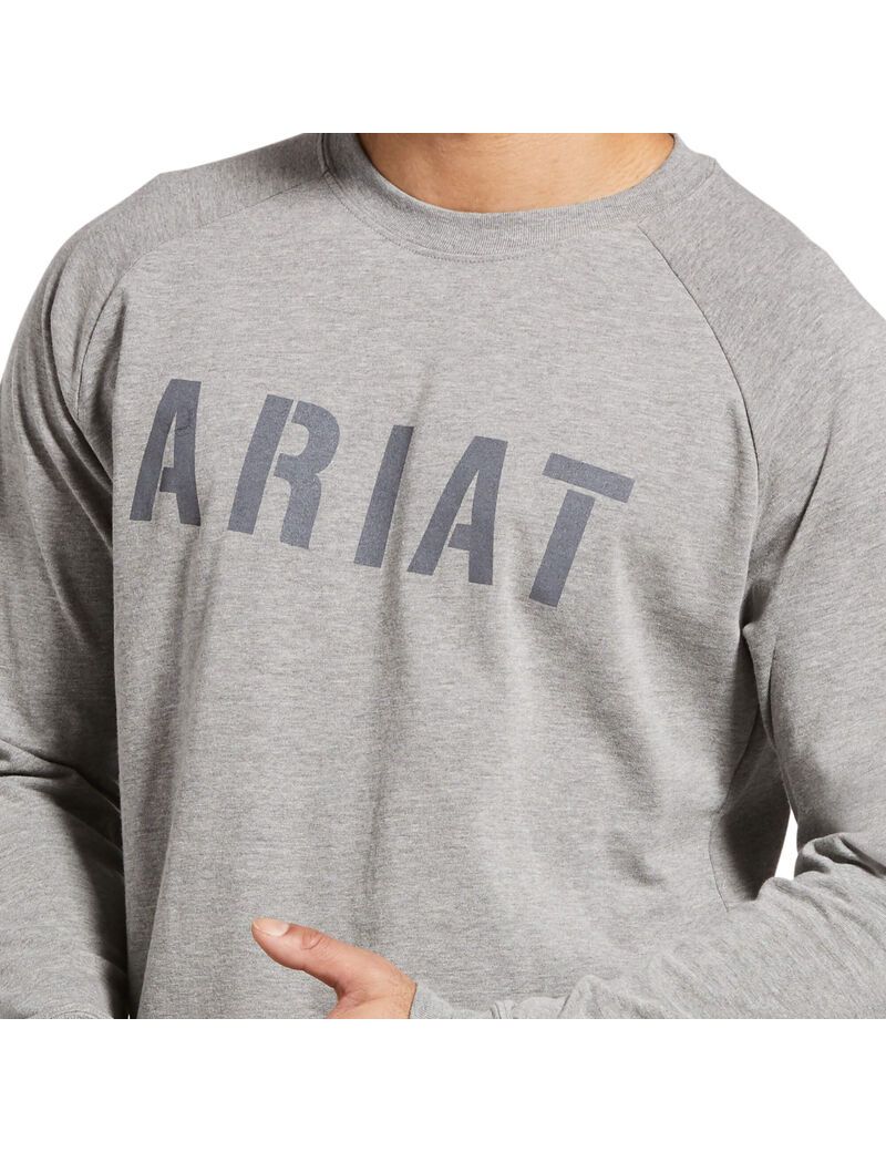 Vêtements De Travail Ariat Rebar CottonStrong Block T Shirts Grise | AEO-2646109