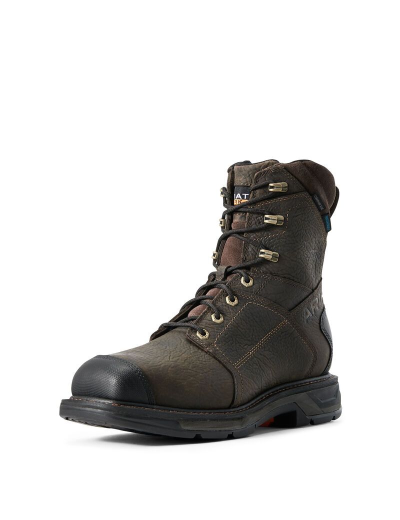 Bottes Imperméables Ariat WorkHog XT 8' Side Zip Carbon Embout Travail Marron | FGE-7961118