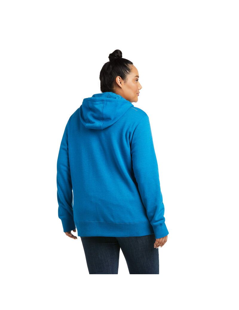 Vêtements De Travail Ariat Rebar Skill Set 1/2 Zip Hoodie Bleu | DRS-8372606