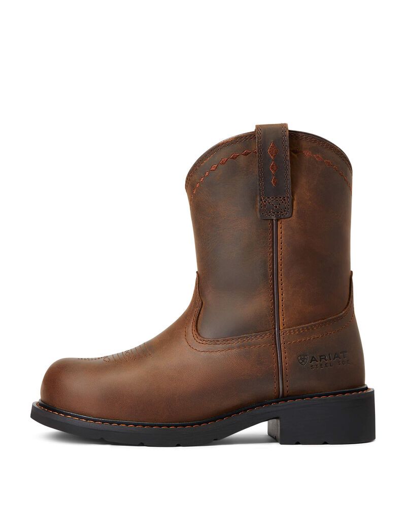 Bottes de Travail Ariat Fatbaby Pull-On Steel Embout Marron | STK-3631320