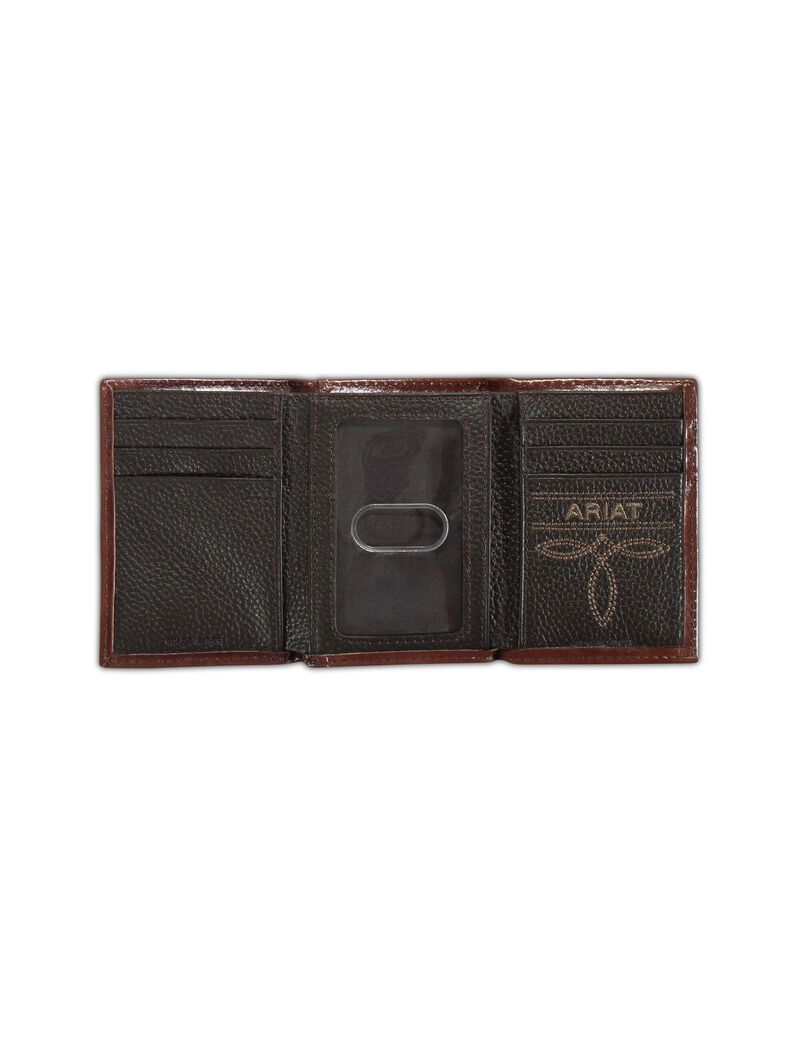 Portefeuilles Ariat Lattice embossed trifold Marron | VSP-0251674