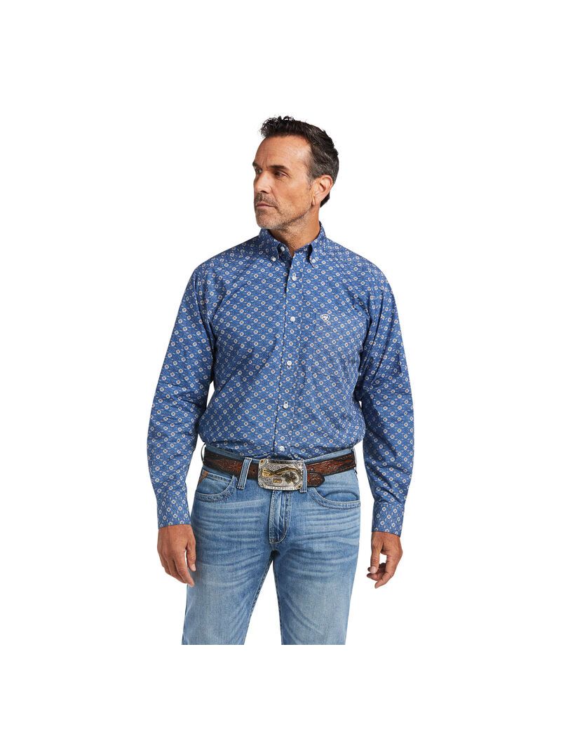 Chemises De Costume Ariat Qhama Classiche Fit Bleu Foncé | WJN-2583122