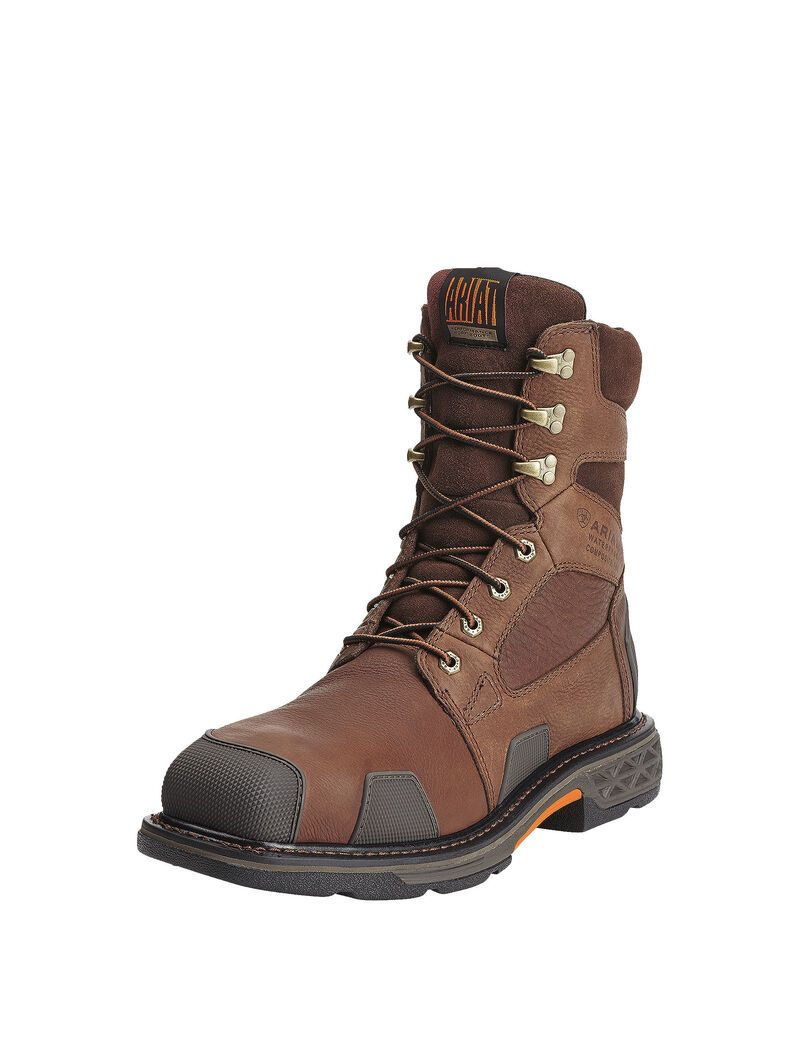 Bottes Imperméables Ariat OverDrive 8' Larges Square Embout Composite Embout Travail Marron | EOH-8787150