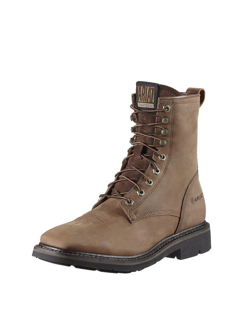 Bottes de Travail Ariat Cascade 8' Larges Square Embout Marron | DEA-8053804