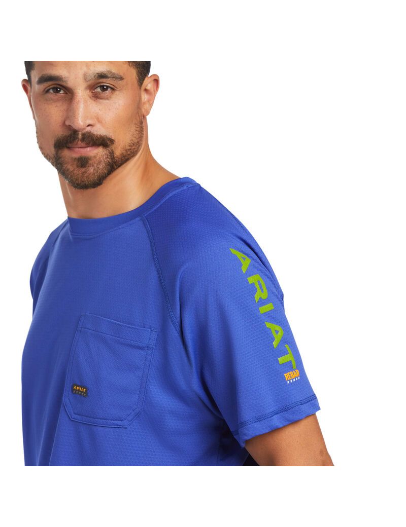 Vêtements De Travail Ariat Rebar Heat Fighter T Shirts Bleu Royal Bleu | SPH-5761882