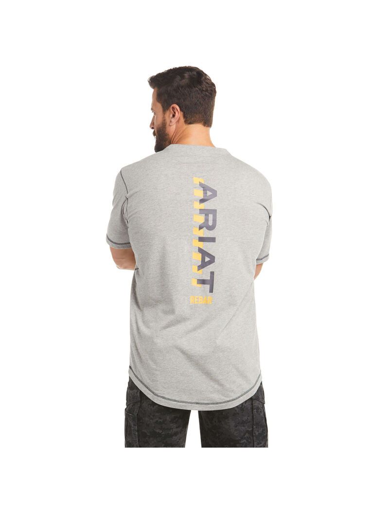 Vêtements De Travail Ariat Rebar Workman Logo T Shirts Grise | IYB-7568194