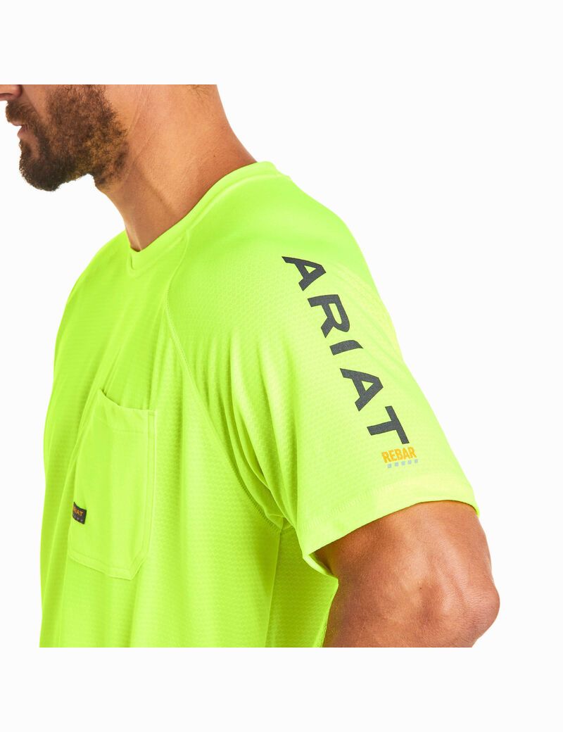 Vêtements De Travail Ariat Rebar Heat Fighter T Shirts Vert Clair | PIJ-2859732