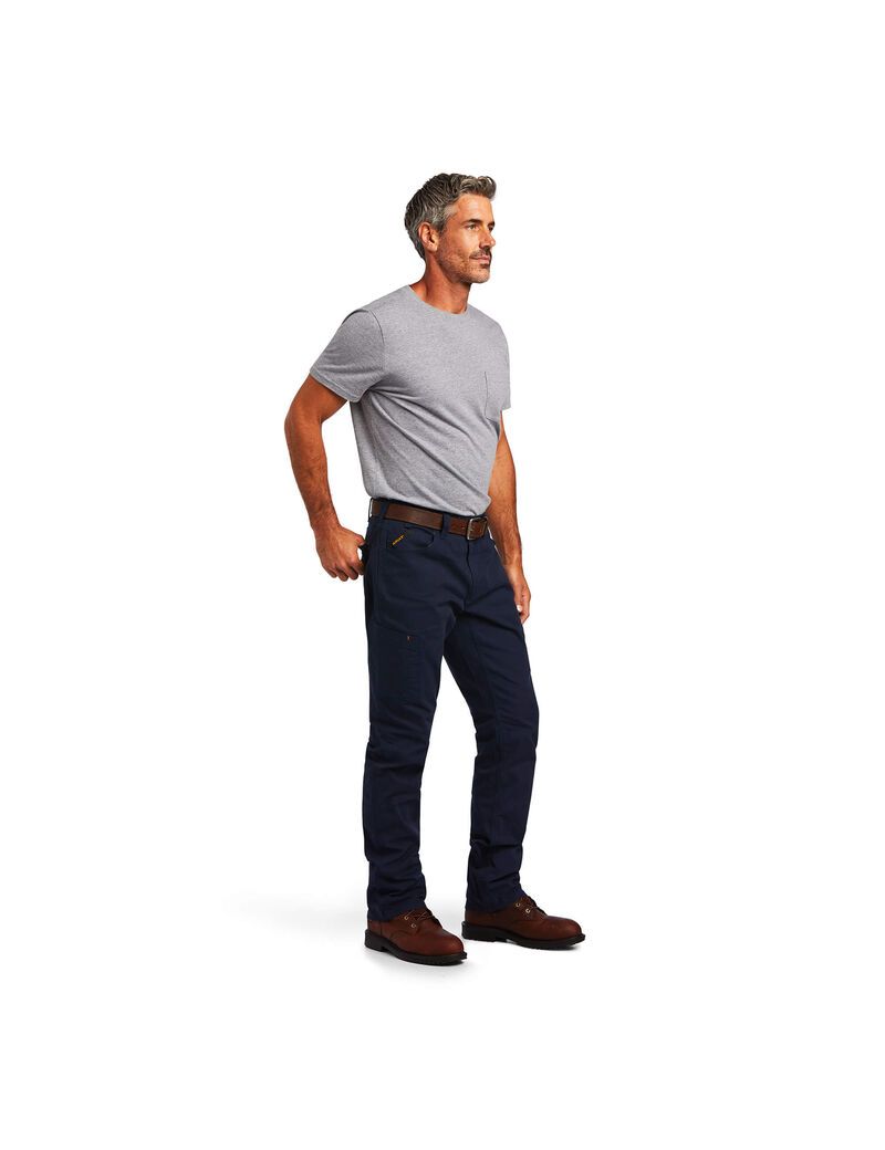 Pantalon Ariat Rebar M4 Low Rise DuraStretch Made Tough Stackable Droit Leg Bleu Marine | PQA-2590431