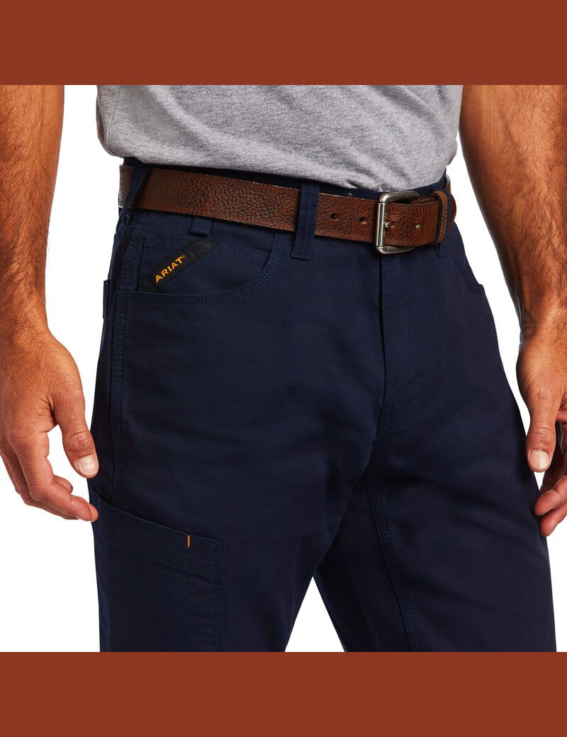 Pantalon Ariat Rebar M4 Low Rise DuraStretch Made Tough Stackable Droit Leg Bleu Marine | PQA-2590431