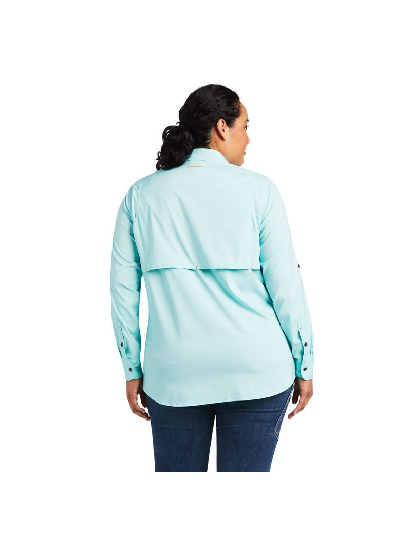 Vêtements De Travail Ariat Rebar Made Tough VentTEK DuraStretch Travail Shirts Turquoise Clair Bleu | TMJ-0512562