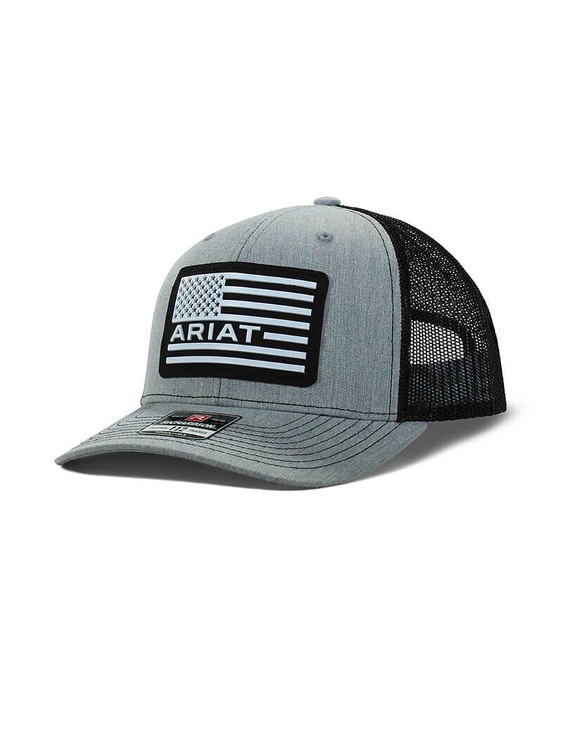 Casquettes Ariat Usa flag patch logo Grise | QTZ-2795841